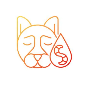Roundworms gradient linear vector icon 스톡 일러스트