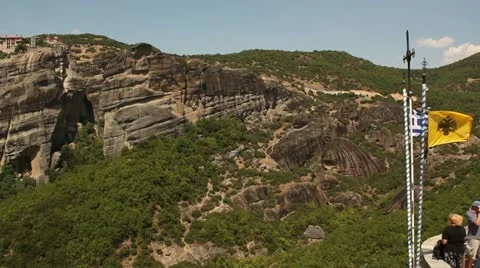 Roussanou monastery view (Meteora valley) _2 Video stock 11804018