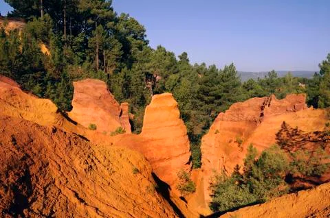 Roussillon Cliffs at Sunset Stock-Fotos