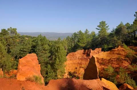 Roussillon Cliffs at Sunset Stock Photos