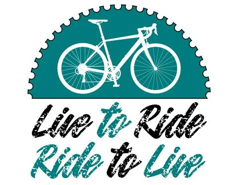Rout Bicycle vector inside Blue half pinion, live to ride ride to live Stock Illustration