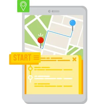 Rout vector transport map phone app icon Stock Illustration