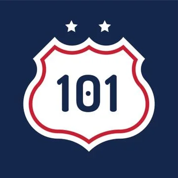 Route 101 road sign Stock Illustration