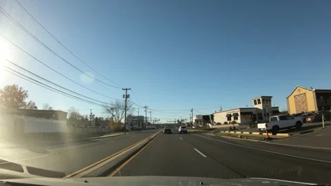 Route 46 west highway Dash Camera view, Little Ferry, NJ - 4K Stock Footage 256355752