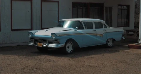 Route 66 Classic Car Stock Footage 87624889