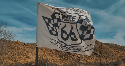 Route 66 Flag Stock Footage 87611521