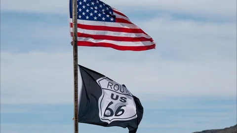 Route 66 Flag Vídeo Stock 111578227