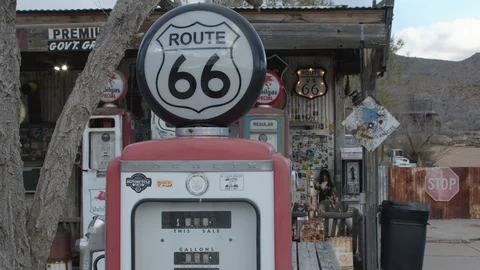 Route 66 Gas Pump Video stock 127049537