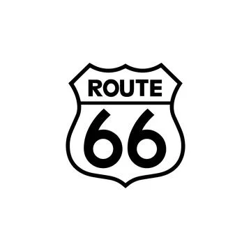 Route 66 Highway Sign. Vector icon. Stock Illustration