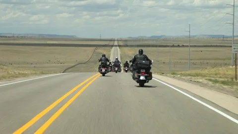 Route 66. Motorcycle Trip. On the road. Stock Footage