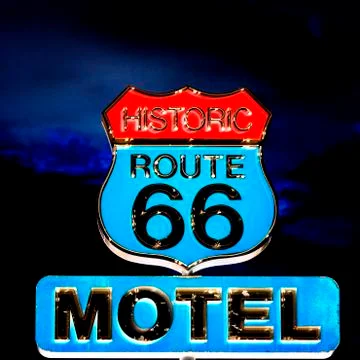 Route 66 at night Stock Photos