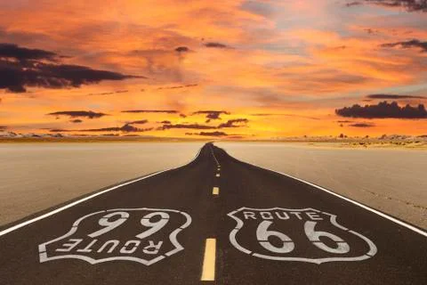 Route 66 romanticized Stock Photos