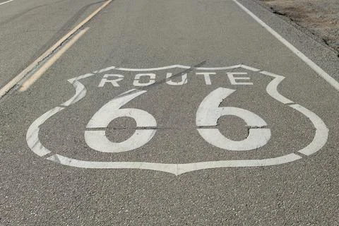 Route 66 Shield Close Up Stock Photos