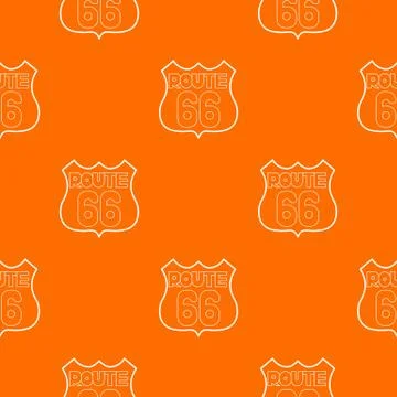 Route 66 shield pattern vector orange 스톡 일러스트