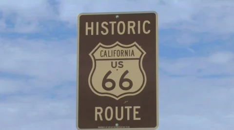 Route 66 Sign with Clouds 스톡 동영상 420055