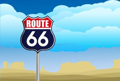 Route 66 sign Stock Illustration