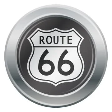 Route 66 Silver Icon Stock Illustration
