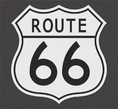 Route 66 White Dot Sign Stock Illustration