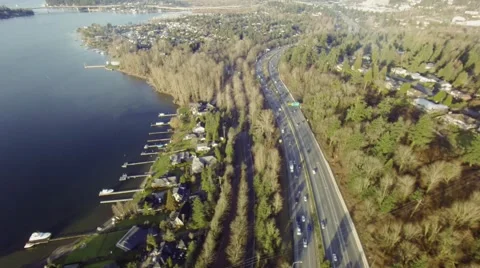 Route Between The Lake And The Forest Stock-Footage 46063863