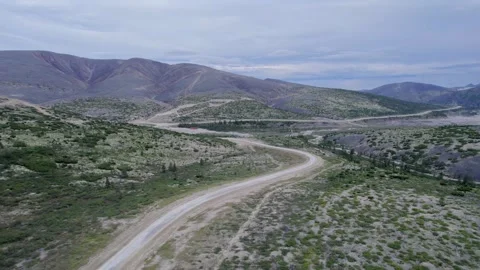 The route between the mountains far from civilization Stock Footage 252828447