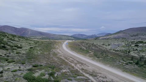 The route between the mountains far from civilization Stock Footage 252828521