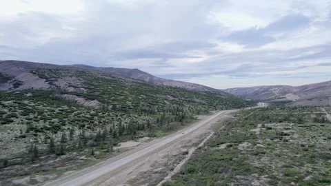 The route between the mountains far from civilization Stock Footage 252828756