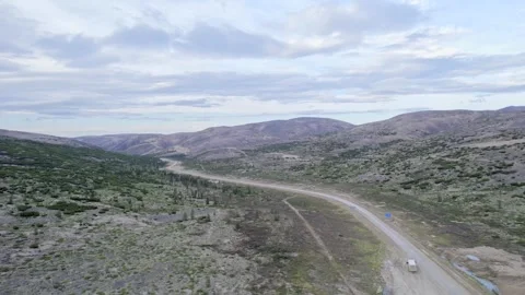 The route between the mountains far from civilization Stock Footage 252828783