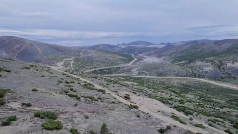 The route between the mountains far from civilization Stock Footage 252828889