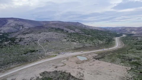 The route between the mountains far from civilization Stock Footage 252828970