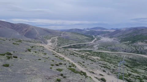 The route between the mountains far from civilization Stock Footage 252829001