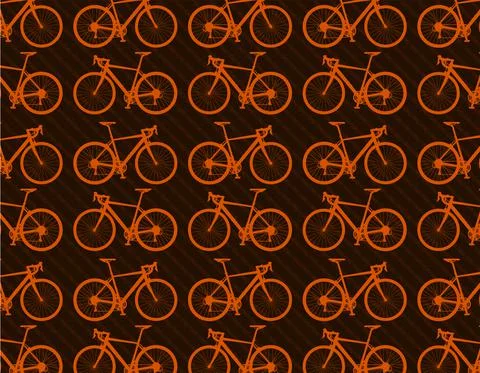 Route Bicycle vector set collage with Warm orange and brown colors Stock Illustration