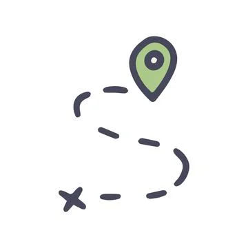 Route color vector doodle simple icon design Illustrazione stock