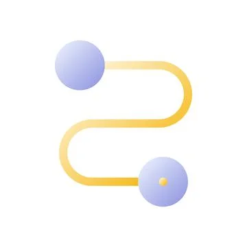 Route flat gradient two-color ui icon 스톡 일러스트