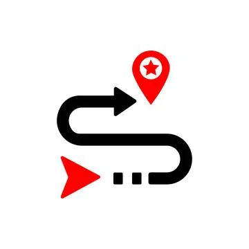 Route flat icon. Single high quality outline symbol for web design or mobile  Stock Illustration