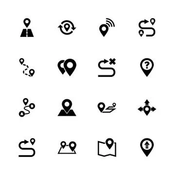 Route - Flat Vector Icons Stock Illustration