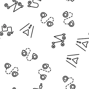 Route Gps Navigator Vector Seamless Pattern Stock Illustration