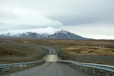 Route in Iceland. Stock Photos