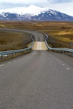 Route in Iceland. Stock Photos