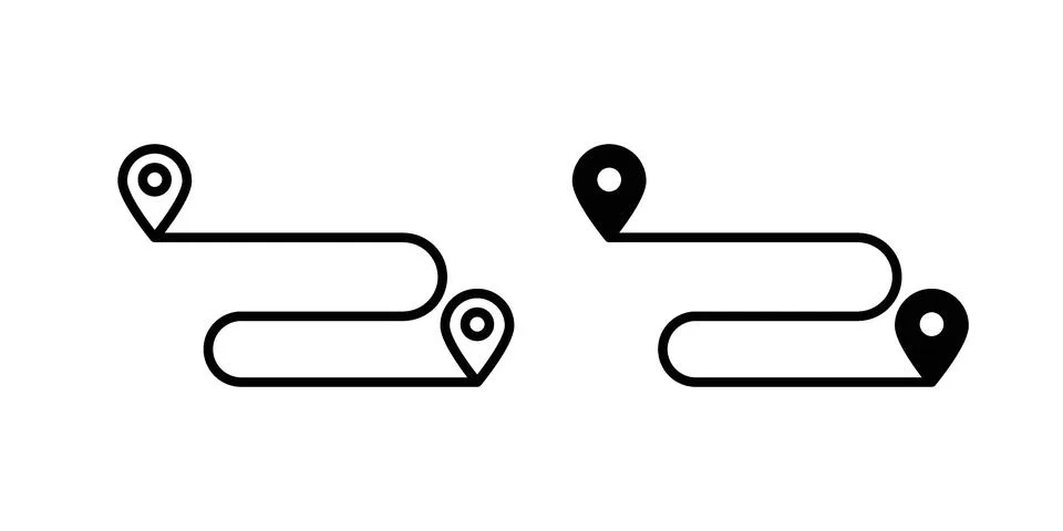 Route icon graphic element. web icon set Stock Illustration