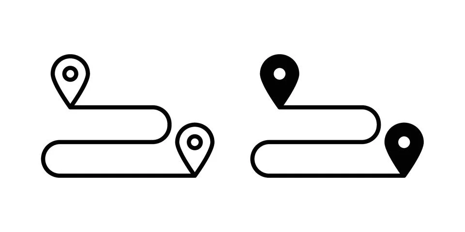 Route icon graphic element. web icon set Stock Illustration