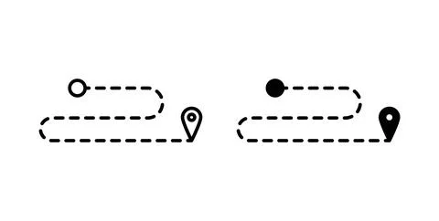Route icon. Style is flat and line symbol Stock Illustration