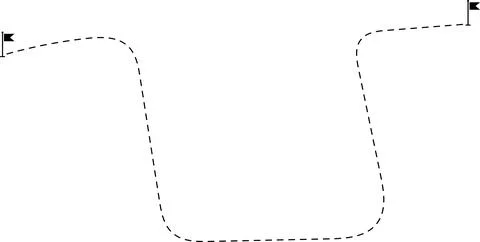 Route icon. Two points with dotted path and location pin. Route location Иллюстрация