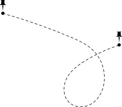 Route icon. Two points with dotted path and location pin. Route location Stock Illustration