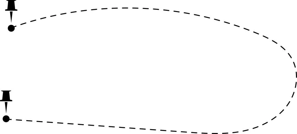 Route icon. Two points with dotted path and location pin. Route location Stock Illustration