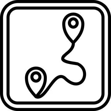Route Line Icon Design Stock Illustration