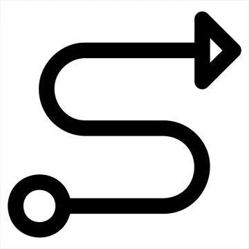 Route line icon vector illustration isolated on white background Stock Illustration