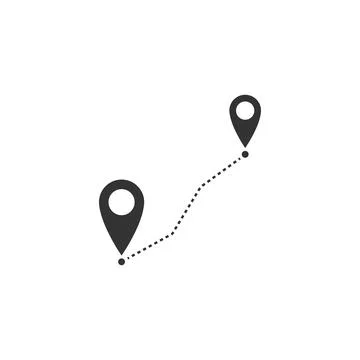 Route location icon isolated. Map pointer sign. Concept of path or road. GPS Stock Illustration