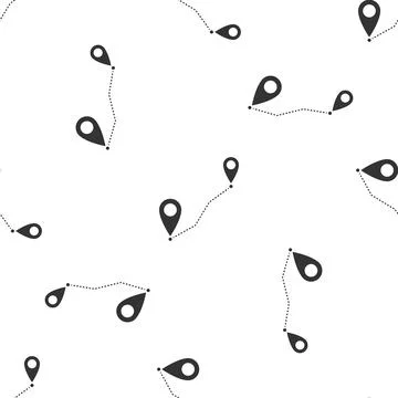 Route location icon seamless pattern on white background. Map pointer sign Stockillustratie