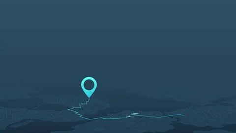 Route on the map of city. Navigation system showing tracking navigation Stock Illustration