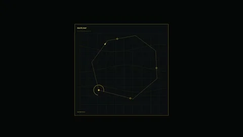 Route Map HUD Interface Seamless Loop Stock Footage 342028636